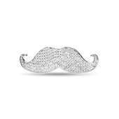 Brosa argint Moustache cu cristale DiAmanti HSC-0264-AS